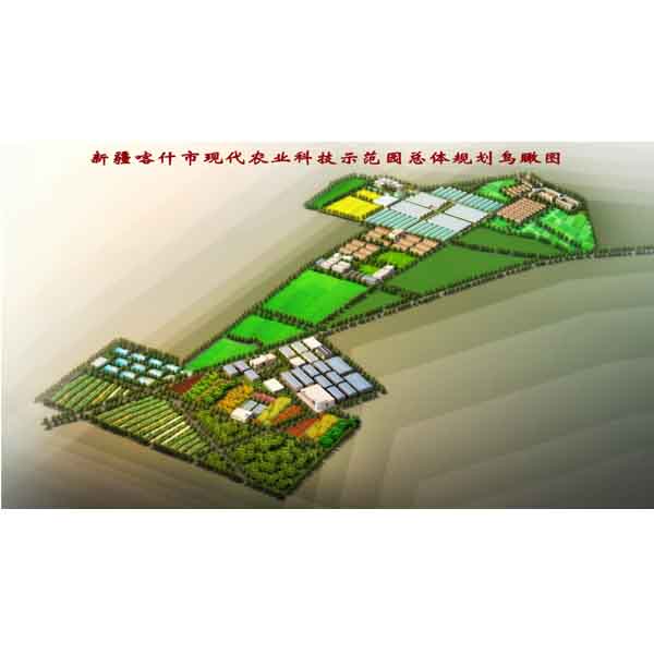 新疆喀什現(xiàn)代農(nóng)業(yè)科技示范園規(guī)劃鳥(niǎo)瞰圖